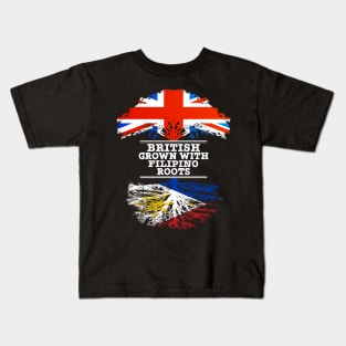 British Grown With Filipino Roots - Gift for Philippines With Roots From Filipino Kids T-Shirt